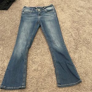 Dark blue boot-cut jeans